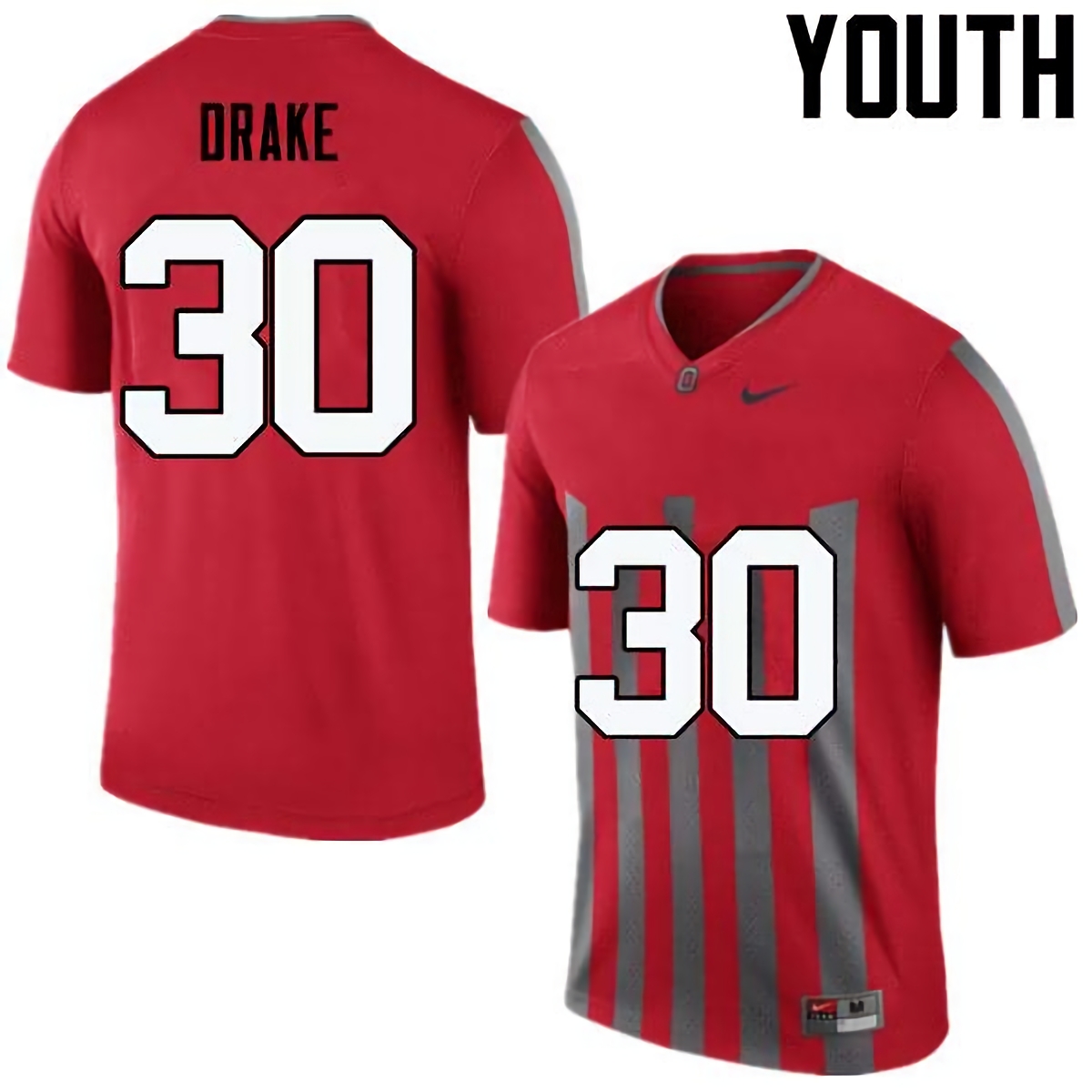 Jared Drake Ohio State Buckeyes Youth NCAA #30 Nike Throwback Red College Stitched Football Jersey TGQ3856DH